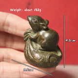 Antique Mice Money Bag Small Statue Animal Rat Luy Figurine Desktop Ornament