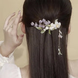 Antique Purple Lily of The Valley Side Hairpin