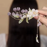 Antique Purple Lily of The Valley Side Hairpin