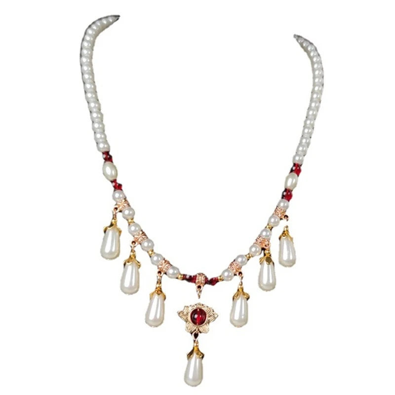 Antique Style Pearl Necklace for Cheongsam Dress