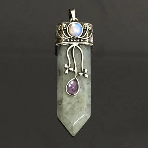 Antique Retro Opal Reiki Natural Stone Sword Pendants Pendulums
