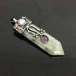 Antique Retro Opal Reiki Natural Stone Sword Pendants Pendulums