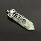Antique Retro Opal Reiki Natural Stone Sword Pendants Pendulums