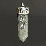 Antique Retro Opal Reiki Natural Stone Sword Pendants Pendulums