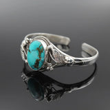Antique Silver Flowers Stone Bracelet for Women Bohemian Jewelry
