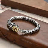 Antique Silver Pixiu Bracelet Hand Woven Banquet Jewelry
