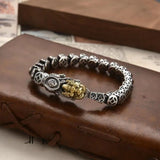 Antique Silver Pixiu Bracelet Hand Woven Banquet Jewelry