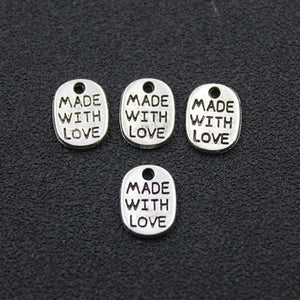 Antique Silver Love Pendant DIY Locket Charms 100 pcs/lot