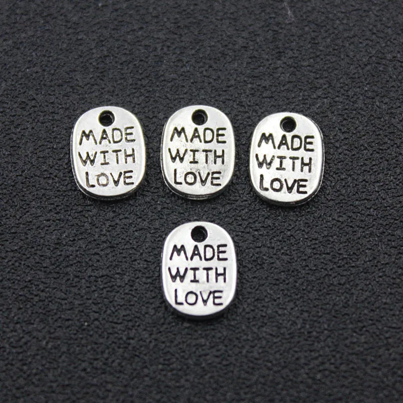 Antique Silver Love Pendant DIY Locket Charms 100 pcs/lot