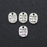 Antique Silver Love Pendant DIY Locket Charms 100 pcs/lot