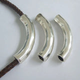 Antique Silver Tube Slider Flower Spacer Beads for DIY Leather Cord Jewelry