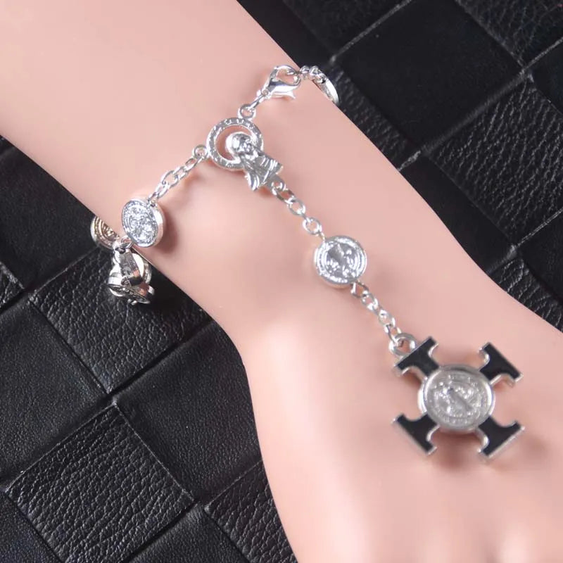 Adjustable Rosary Bracelet St. Benedict Catholic Gift