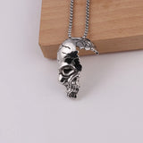 Vintage Gothic Half Skull Necklace Pendant
