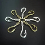 Antique Silver Fish Hooks Pendant Charm DIY Jewelry 36x14mm