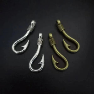 Antique Silver Fish Hooks Pendant Charm DIY Jewelry 36x14mm