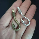 Antique Silver Fish Hooks Pendant Charm DIY Jewelry 36x14mm
