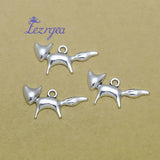 Antique Silver Plated Fox Animals Charms Pendant for DIY Jewelry Making