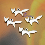 Antique Silver Plated Fox Animals Charms Pendant for DIY Jewelry Making