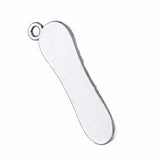 Antique Silver Plated Snow Board Skateboard Charm Pendant Skiing Jewelry