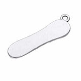 Antique Silver Plated Snow Board Skateboard Charm Pendant Skiing Jewelry