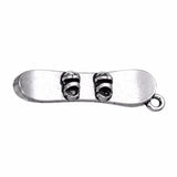 Antique Silver Plated Snow Board Skateboard Charm Pendant Skiing Jewelry