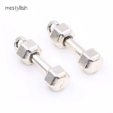 Vintage Silver Plated Dumbbell Charms for Fitness Jewelry DIY 40pcs