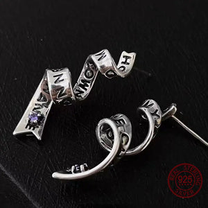 Antique Silver Spiral Drop Earrings Women Long Dangle Statement Jewelry