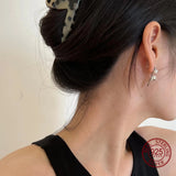 Antique Silver Spiral Drop Earrings Women Long Dangle Statement Jewelry