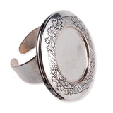 Antique Silver Adjustable Ring Locket 32 mm with Openable Box