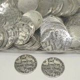 Antique Silver Round Charm with Carved Letters DIY Jewelry Findings