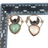 Antique Bronze Heart Green Aventurine Pendant