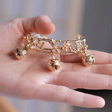 Chinese Tiger Head Bell Bracelet Antique Style Palace Bell Adjustable Bracelet