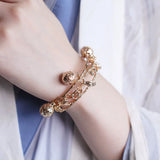 Chinese Tiger Head Bell Bracelet Antique Style Palace Adjustable Hand Jewelry