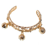 Chinese Tiger Head Bell Bracelet Antique Style Palace Adjustable Hand Jewelry