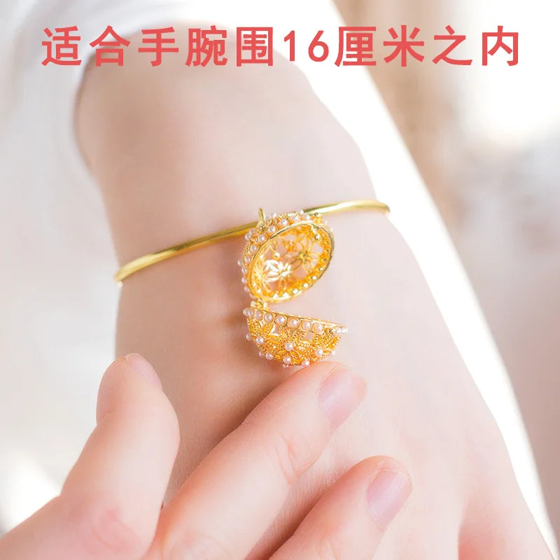 Vintage Chinese Pearl Sachet Bracelet Antique Style Palace Accessories