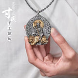 Tibet King Bodhisattva Pendant Antique Style Necklace
