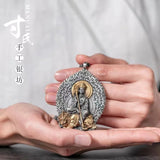 Tibet King Bodhisattva Pendant Antique Style Necklace