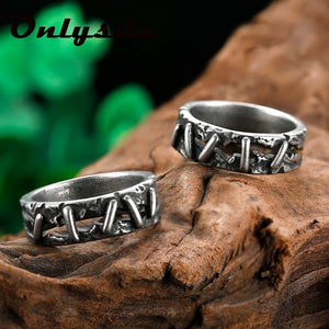 Vintage Stainless Steel Frankenstein Flesh Ring Men Biker Jewelry