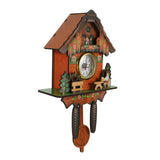 Antique Wooden Wall Clock Bird Time Swing Alarm Watch Home Decor