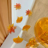 Autumn Maple and Ginkgo Leaf Epoxy Pendant DIY Jewelry Material
