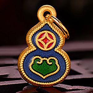 Antique Enamel Porcelain Gourd Necklace Pendant Chinese Women Charm