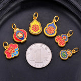 Antique Enamel Porcelain Gourd Necklace Pendant Chinese Women Charm