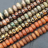 Antique Dzi Agate Rondelle Beads Mix Wholesale for Jewelry Making
