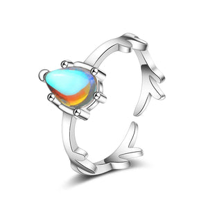 Colorful Moonstone Rings for Women Open Ring Female Jewelry