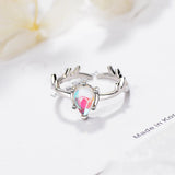 Colorful Moonstone Rings for Women Open Ring Female Jewelry