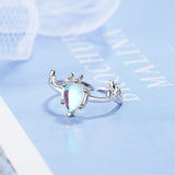 Colorful Moonstone Rings for Women Open Ring Female Jewelry