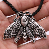 Death's Head Hawkmoth Necklace Moon Moth Pendant Unisex Halloween Jewelry