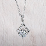 AnuJewel 1ct D Moissanite Diamond Teardrop Pendant Necklace 925 Sterling Silver
