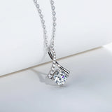 AnuJewel 1ct D Moissanite Diamond Teardrop Pendant Necklace 925 Sterling Silver