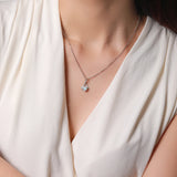 AnuJewel 1ct D Moissanite Diamond Teardrop Pendant Necklace 925 Sterling Silver
